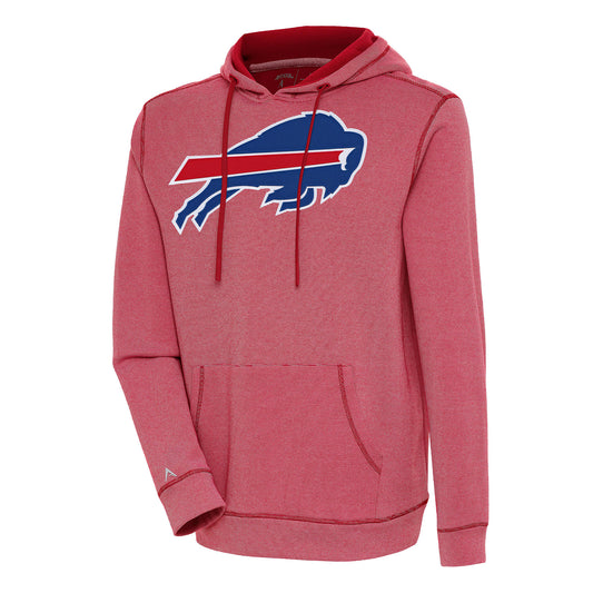 Men's Antigua  Red/White Buffalo Bills Axe Bunker Tri-Blend Pullover Hoodie