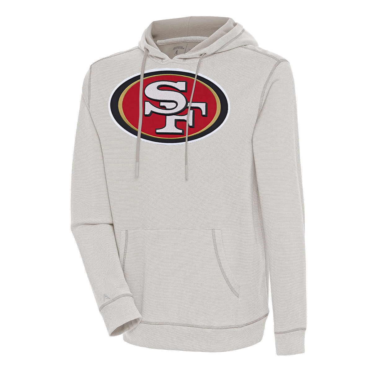 Men's Antigua  Oatmeal/White San Francisco 49ers Axe Bunker Tri-Blend Pullover Hoodie