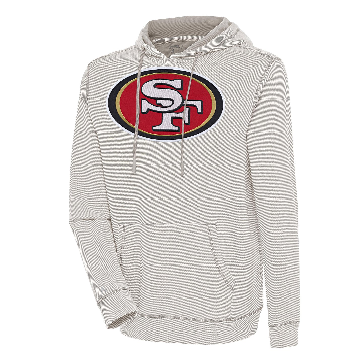 Men's Antigua  Oatmeal/White San Francisco 49ers Axe Bunker Tri-Blend Pullover Hoodie