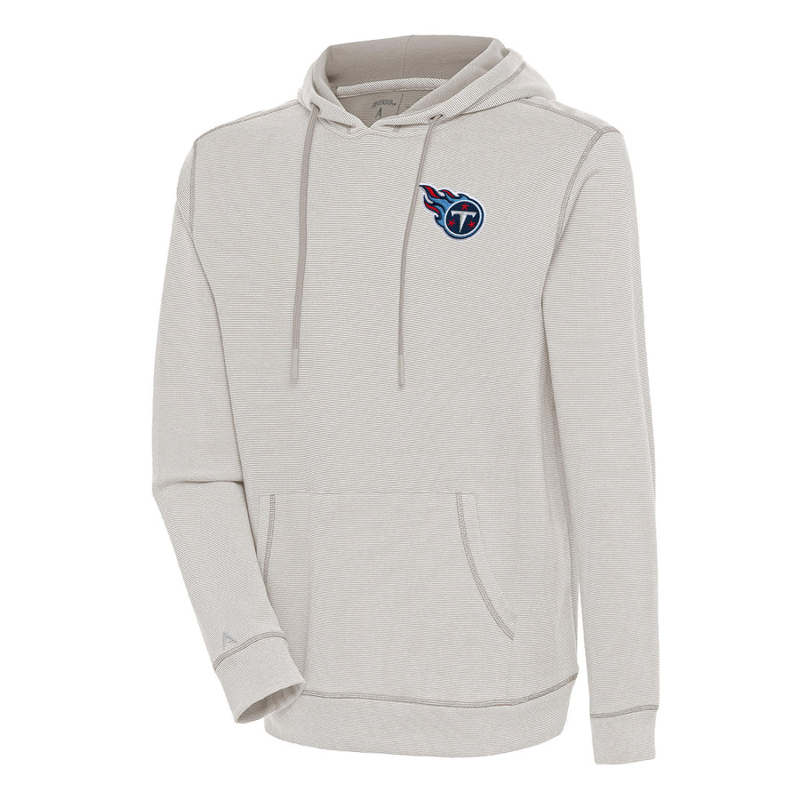 Men's Antigua  Oatmeal/White Tennessee Titans Axe Bunker Tri-Blend Pullover Hoodie