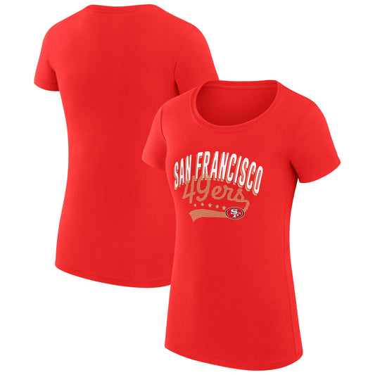 Women's G-III 4Her by Carl Banks Scarlet San Francisco 49ers Filigree Logo Fitted T-Shirt