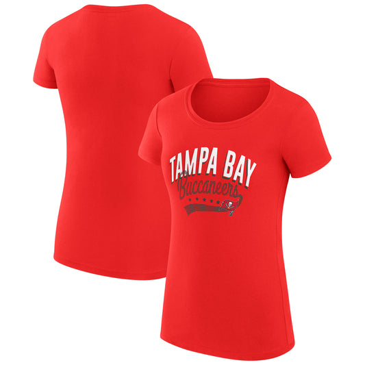 Women's G-III 4Her by Carl Banks Red Tampa Bay Buccaneers Filigree Logo Fitted T-Shirt