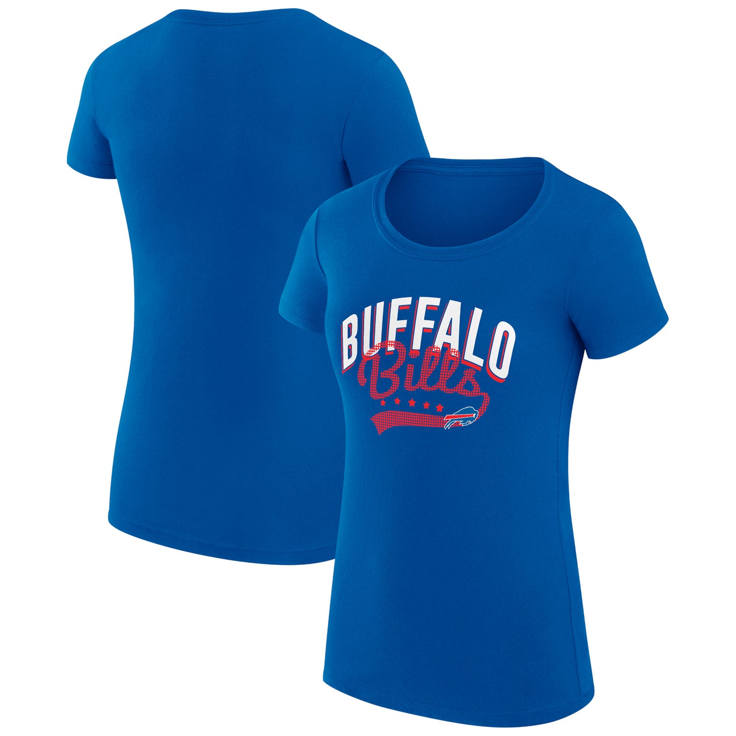 Women's G-III 4Her by Carl Banks Royal Buffalo Bills Filigree Logo Fitted T-Shirt