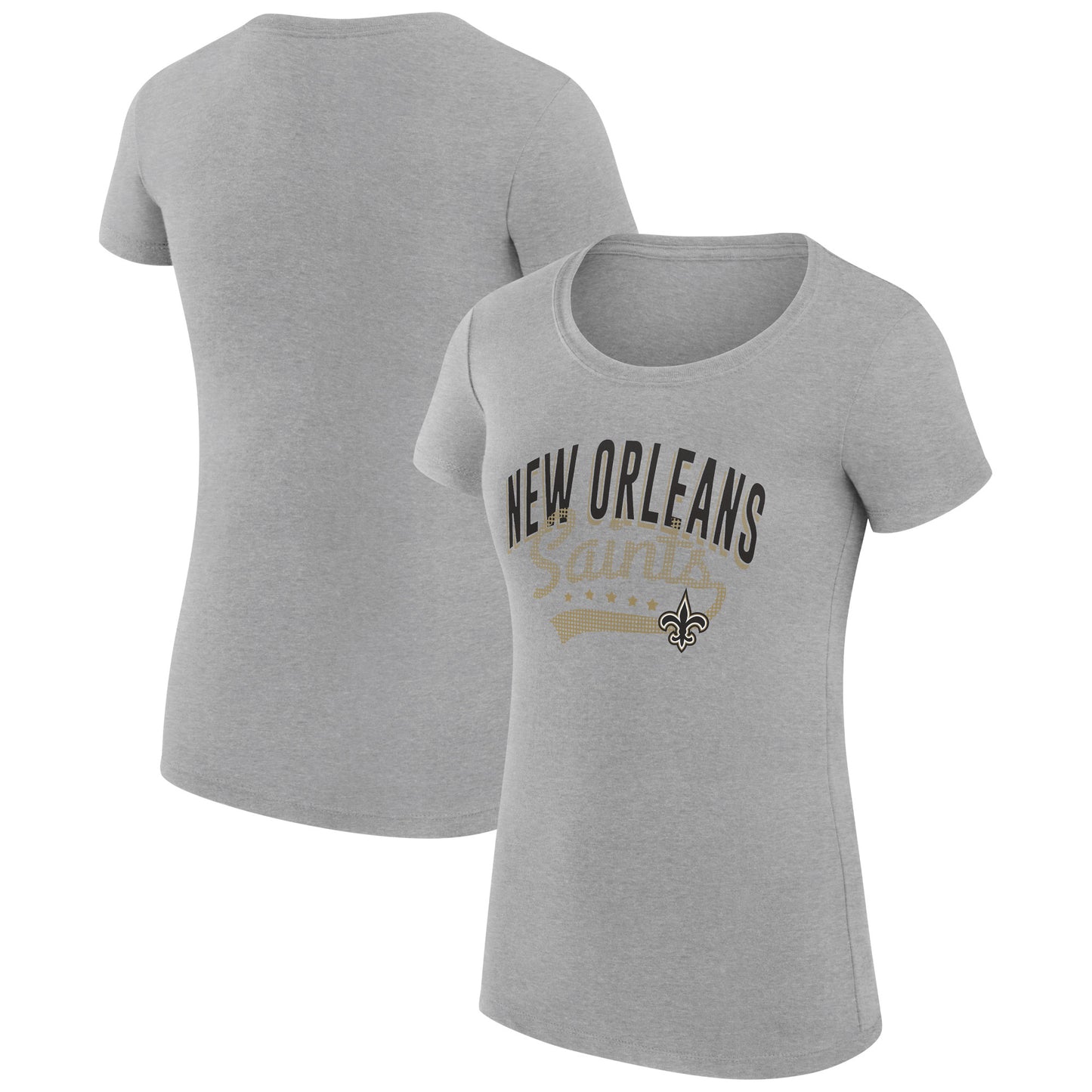 Women's G-III 4Her by Carl Banks Heather Gray New Orleans Saints Filigree Logo Fitted T-Shirt