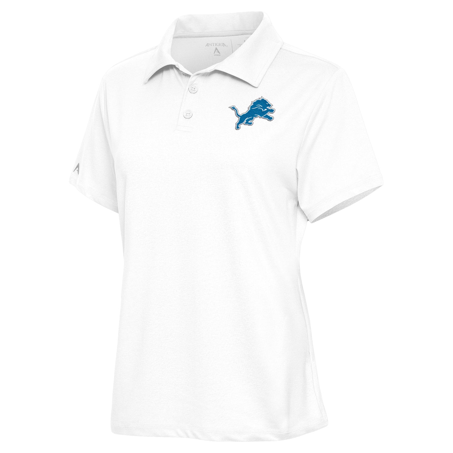 Women's Antigua White Detroit Lions Motivated Polo