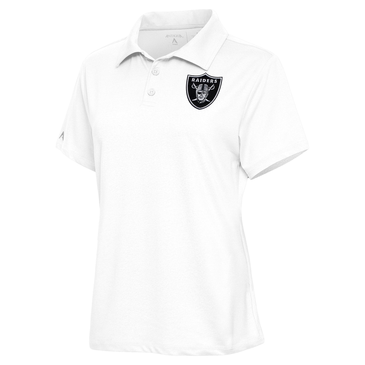 Women's Antigua White Las Vegas Raiders Motivated Polo