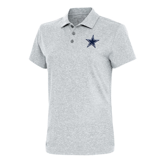 Women's Antigua Heather Gray Dallas Cowboys Motivated Polo