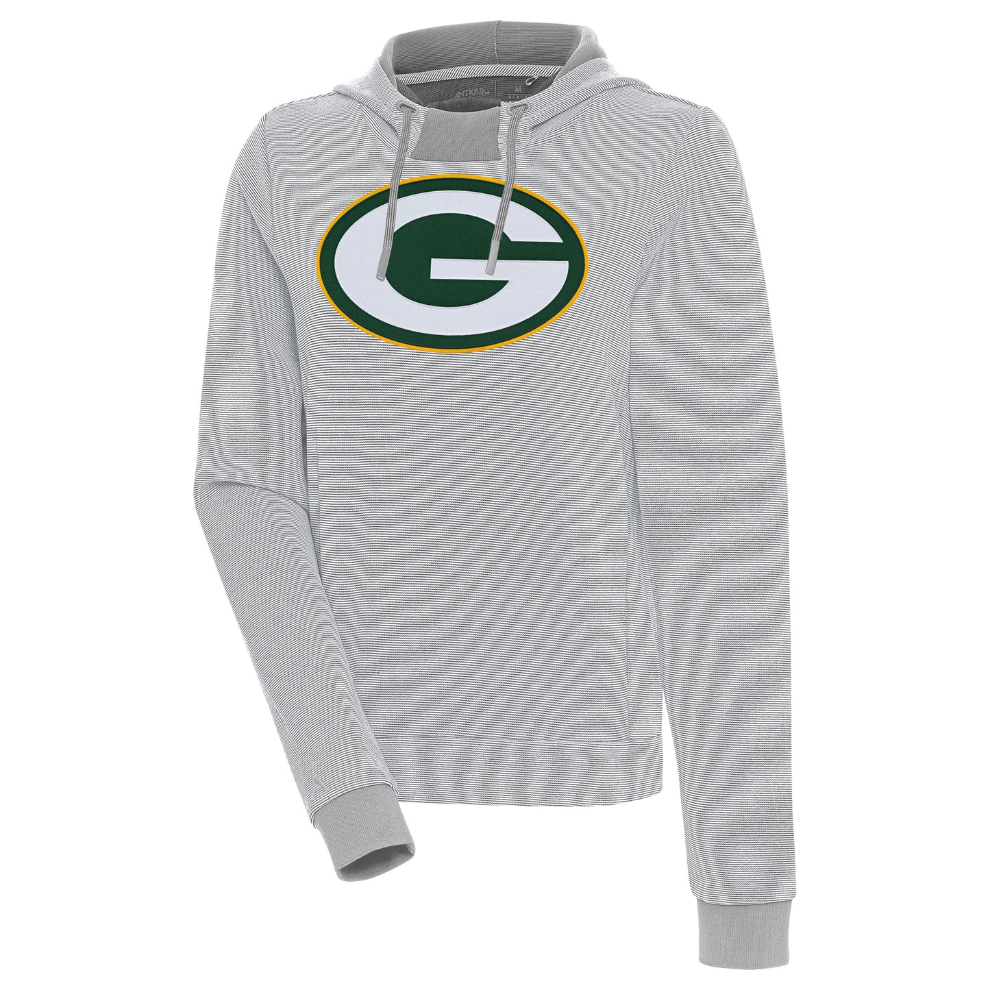 Women's Antigua Gray Green Bay Packers Axe Bunker Tri-Blend Pullover Hoodie