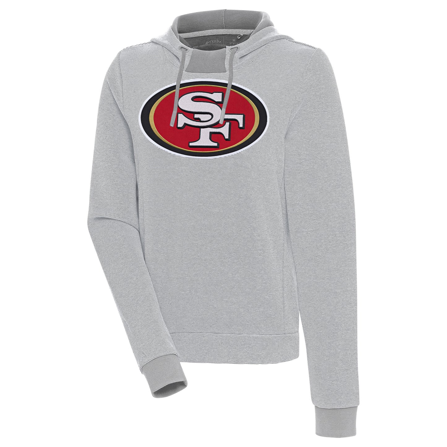 Women's Antigua Gray San Francisco 49ers Axe Bunker Tri-Blend Pullover Hoodie