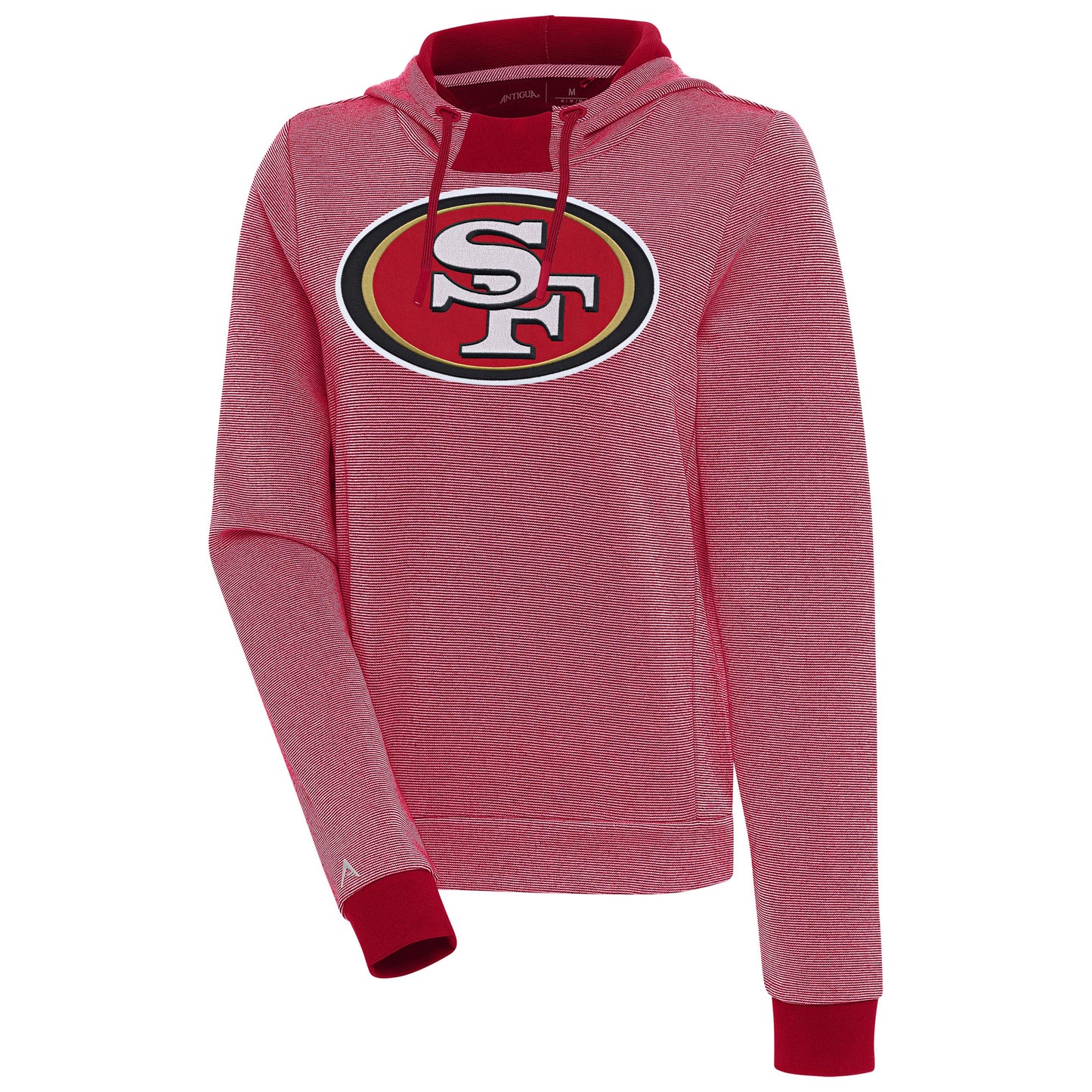 Women's Antigua Scarlet San Francisco 49ers Axe Bunker Tri-Blend Pullover Hoodie