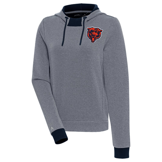 Women's Antigua Navy Chicago Bears Axe Bunker Tri-Blend Pullover Hoodie