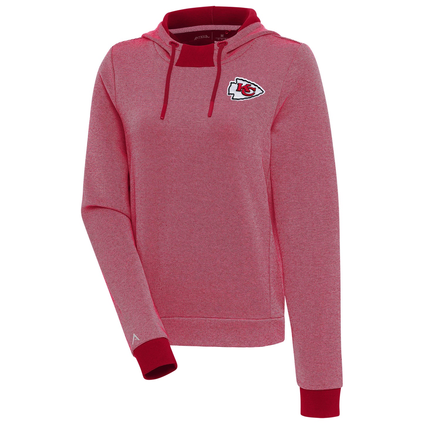 Women's Antigua Red Kansas City Chiefs Axe Bunker Tri-Blend Pullover Hoodie