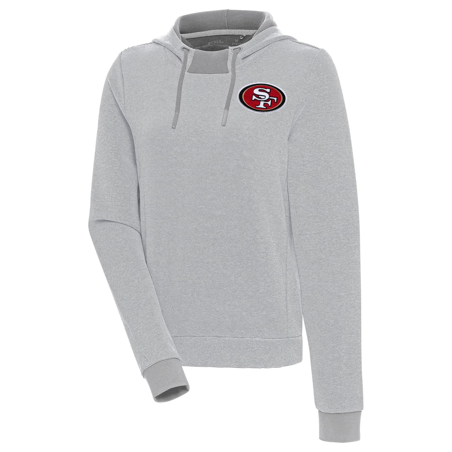 Women's Antigua Gray San Francisco 49ers Axe Bunker Tri-Blend Pullover Hoodie