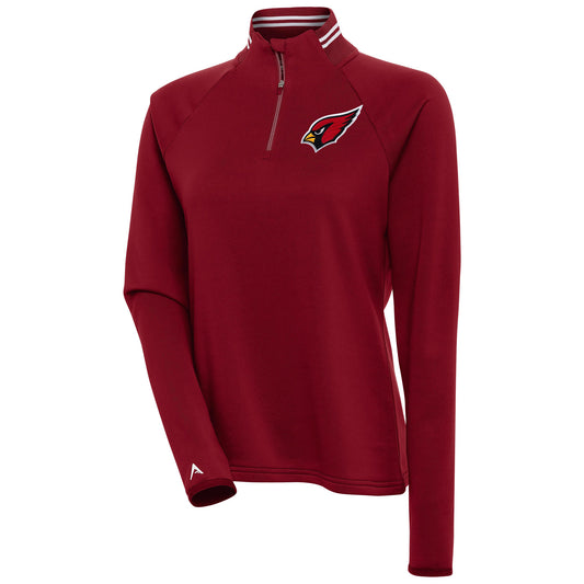 Women's Antigua Cardinal Arizona Cardinals Milo Quarter-Zip Pullover Top