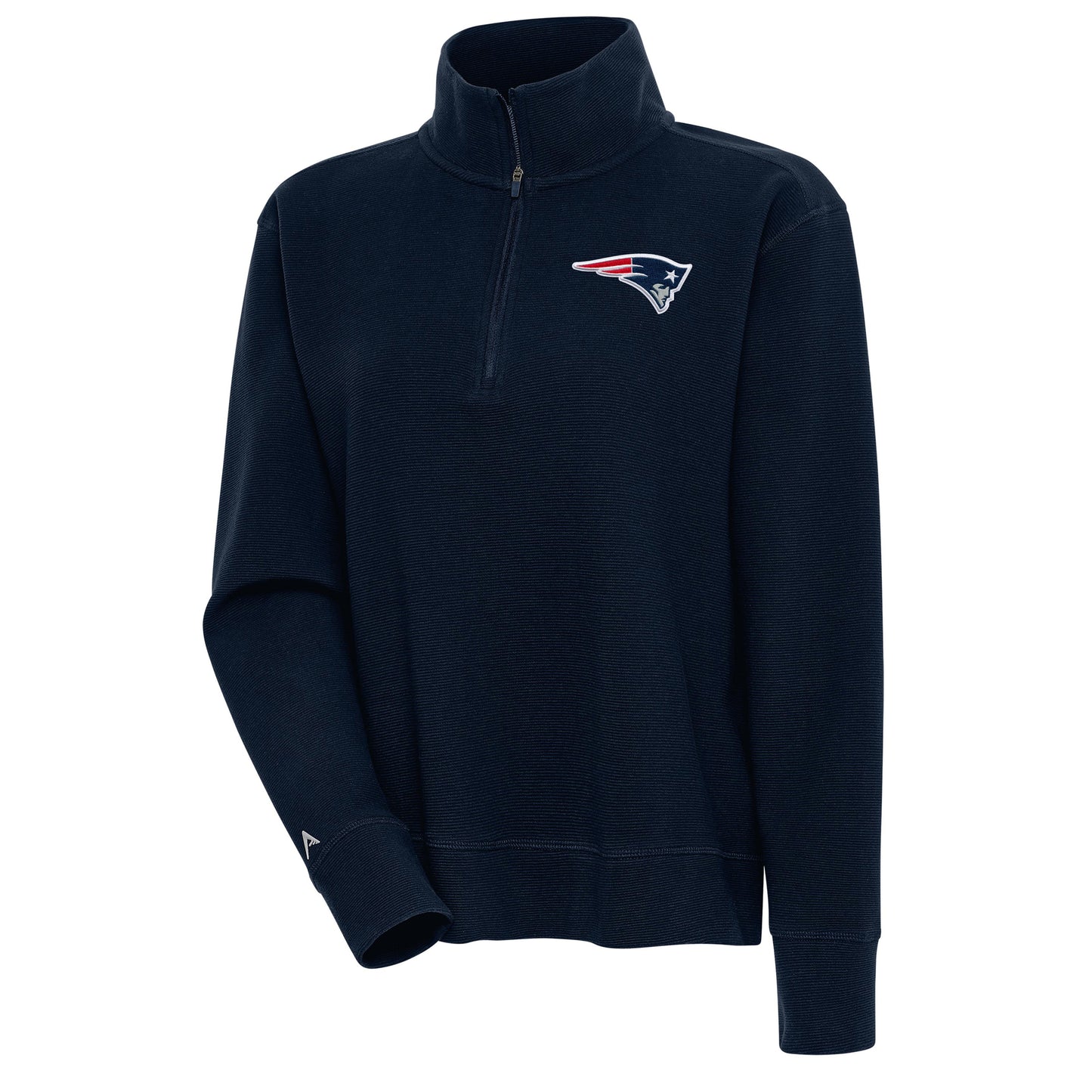 Women's Antigua Navy New England Patriots Portal Quarter-Zip Pullover Top