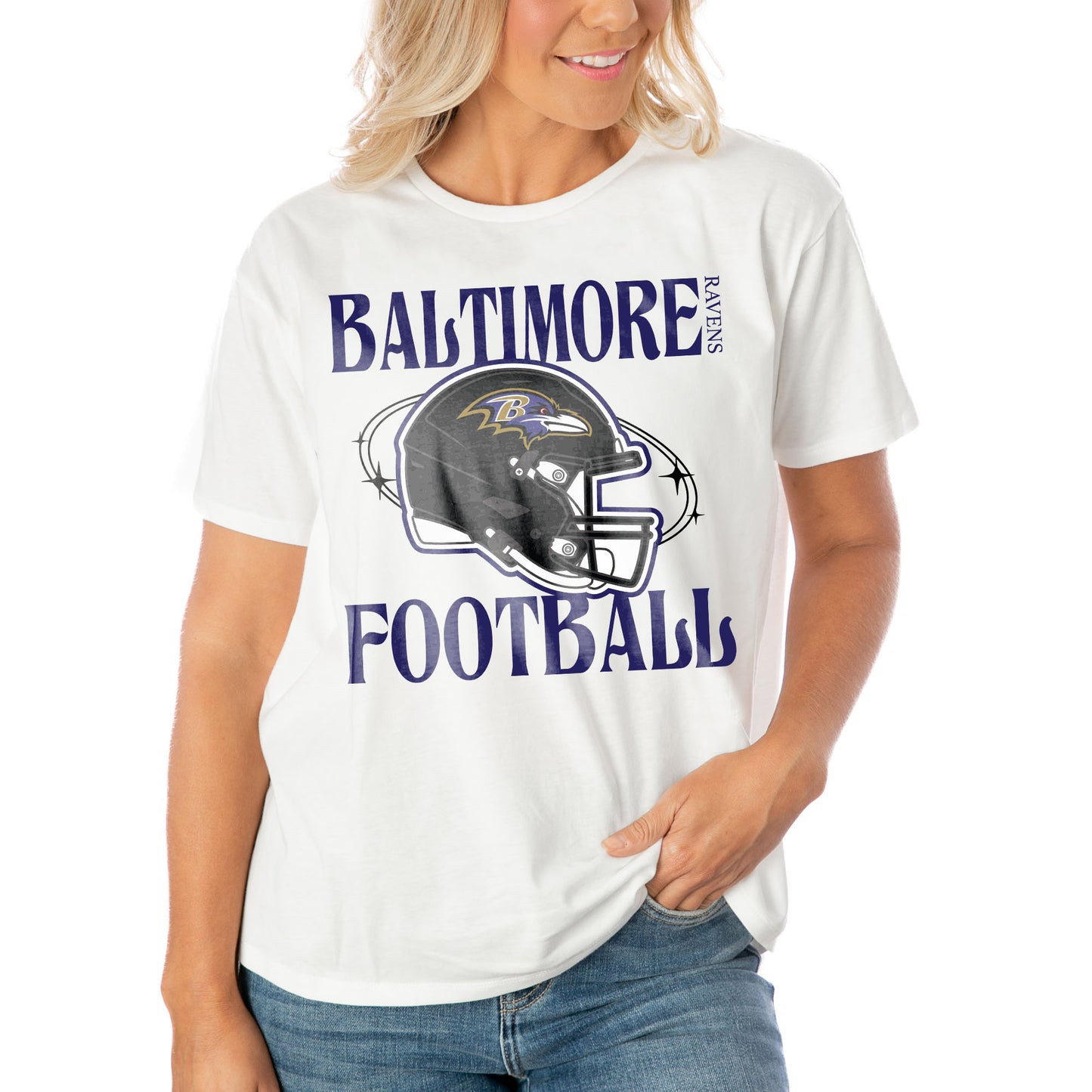 Women's Gameday Couture  White Baltimore Ravens Victorious Vixen T-Shirt