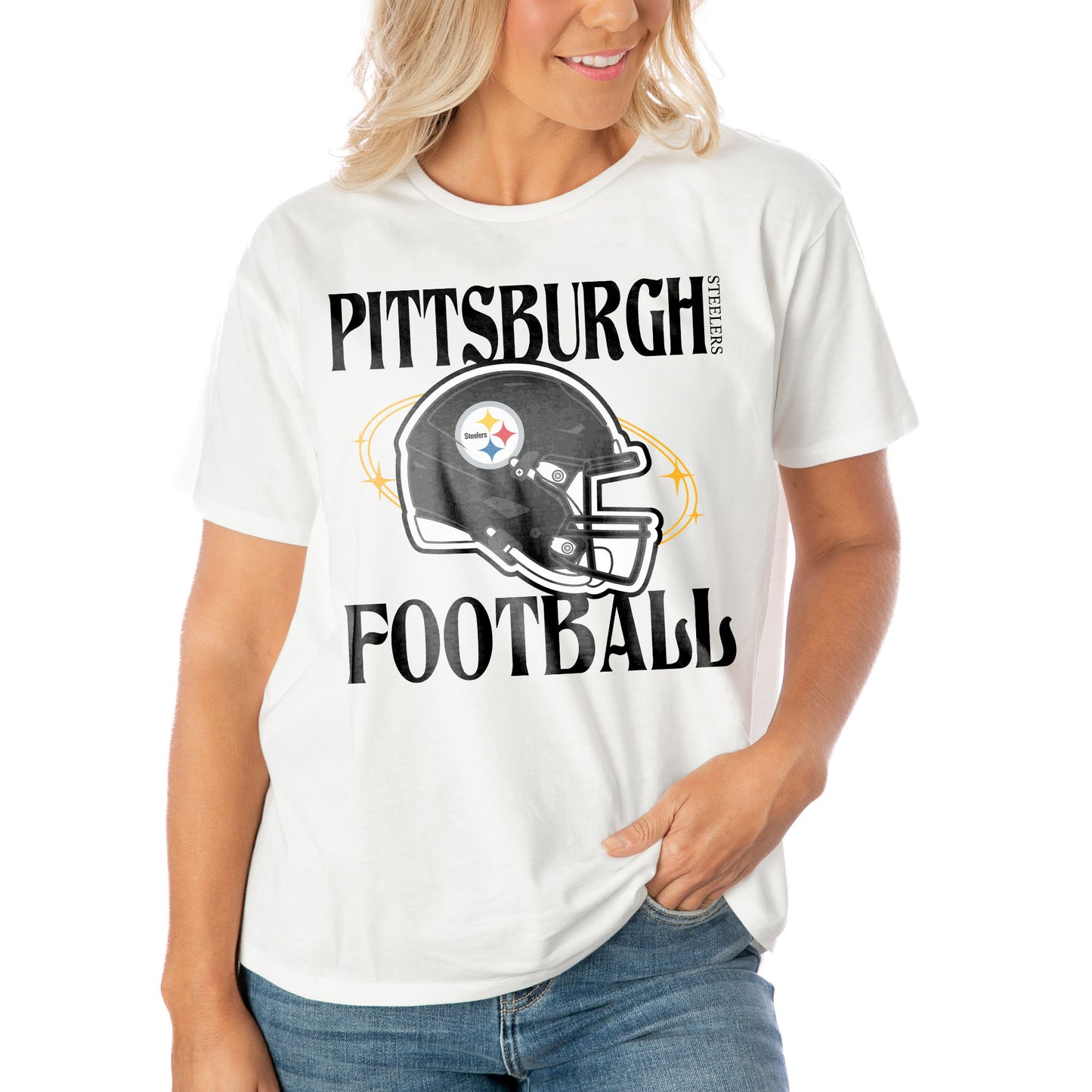 Women's Gameday Couture  White Pittsburgh Steelers Victorious Vixen T-Shirt