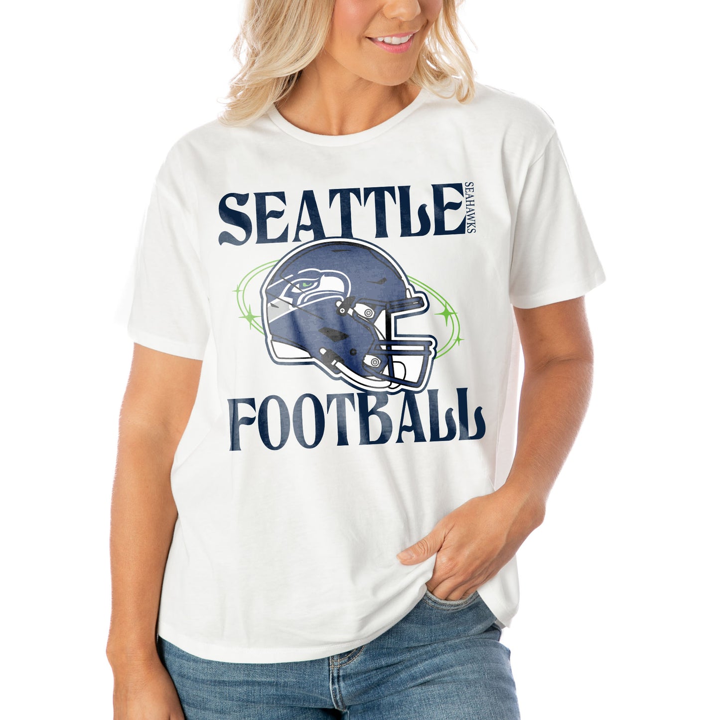 Women's Gameday Couture  White Seattle Seahawks Victorious Vixen T-Shirt