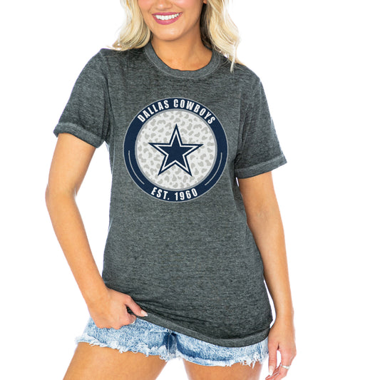 Women's Gameday Couture  Charcoal Dallas Cowboys First And Goal Burnout T-Shirt