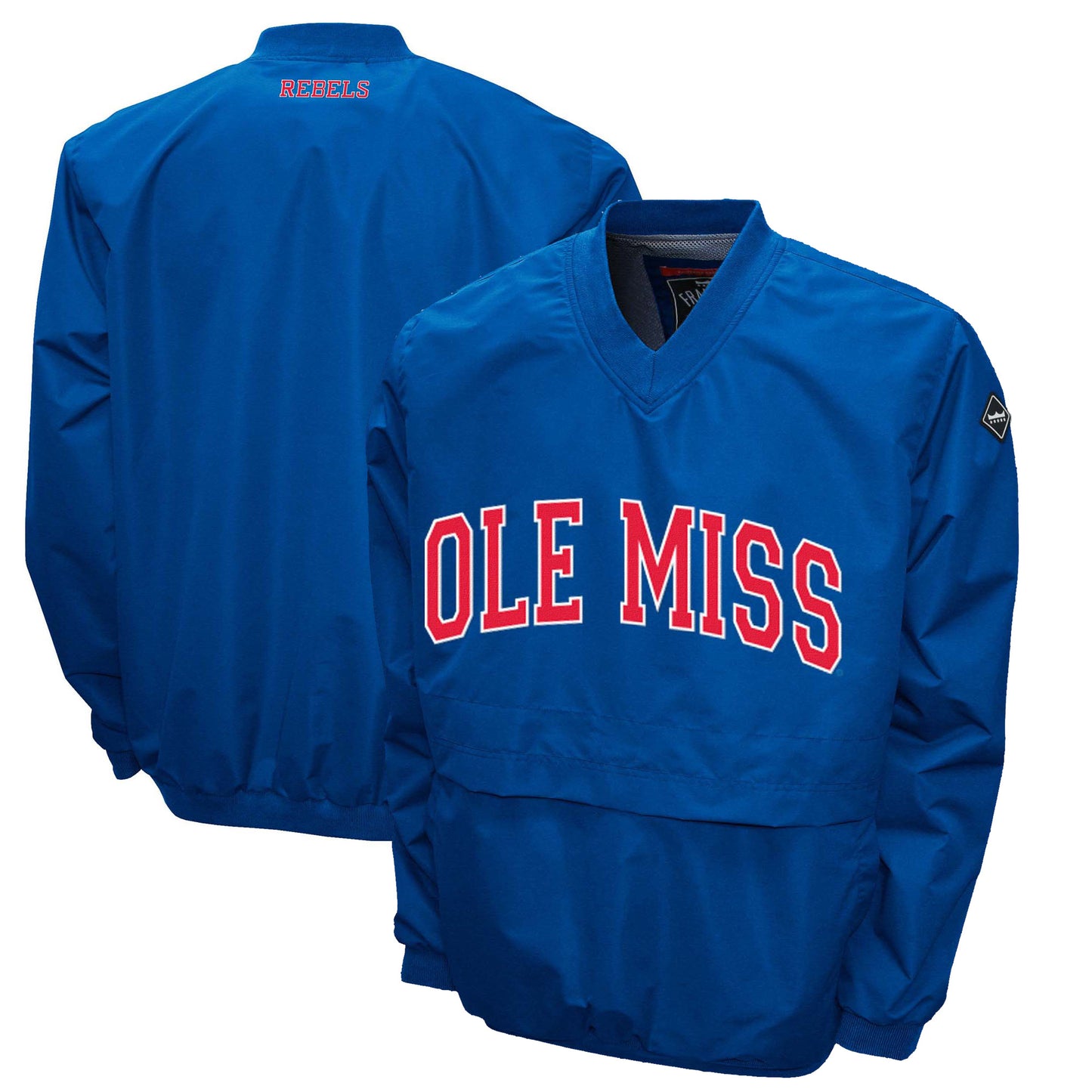 Men's Franchise Club Light Blue Ole Miss Rebels Windshell FC Member V-Neck Pullover Jacket