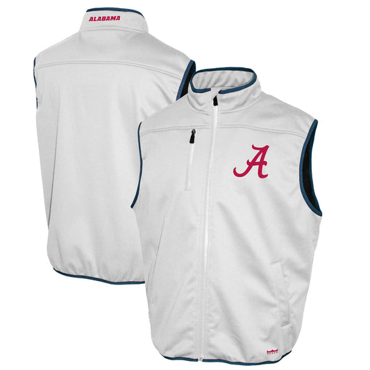 Men's Franchise Club White Alabama Crimson Tide Softshell Full-Zip Vest