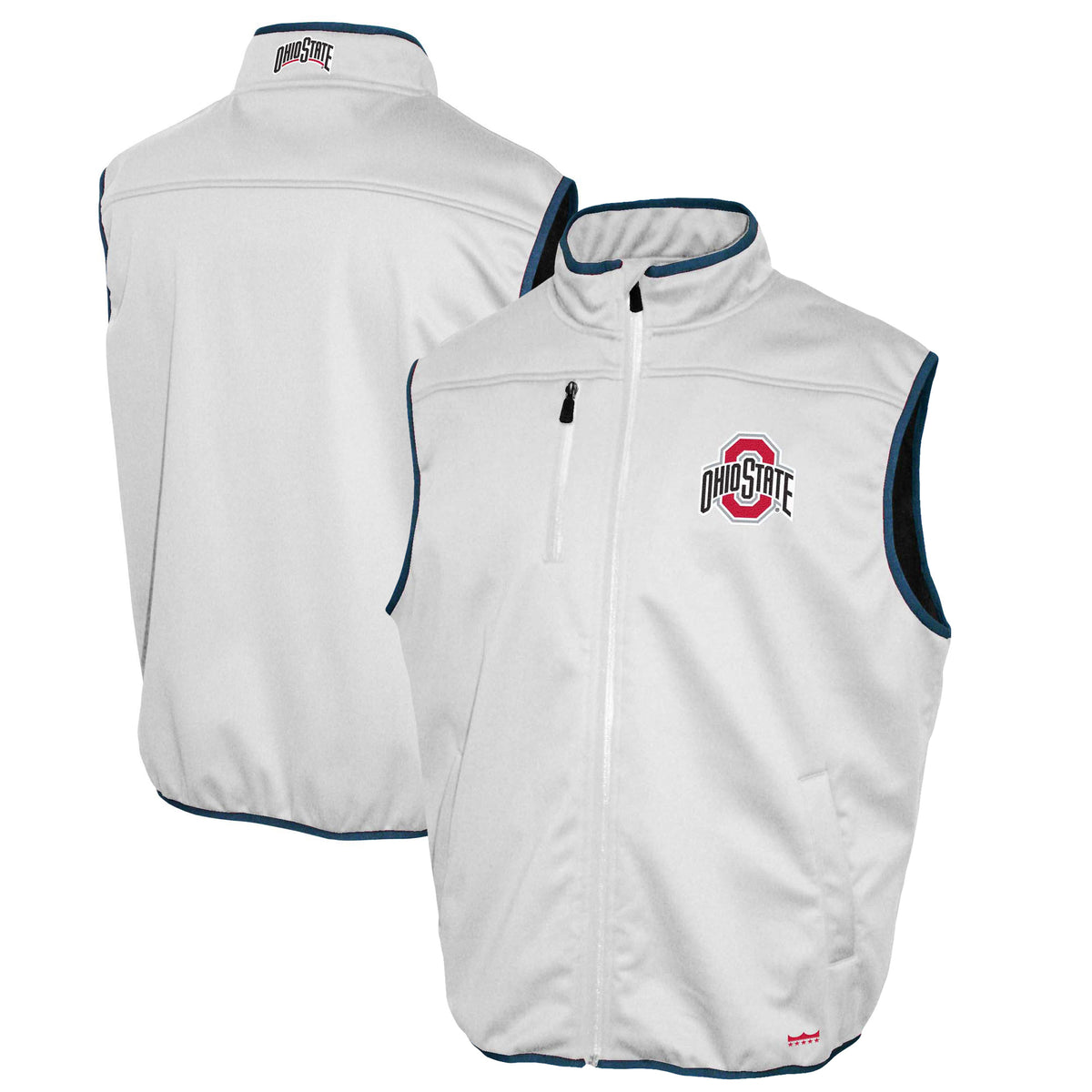 Men's Franchise Club White Ohio State Buckeyes Softshell Full-Zip Vest
