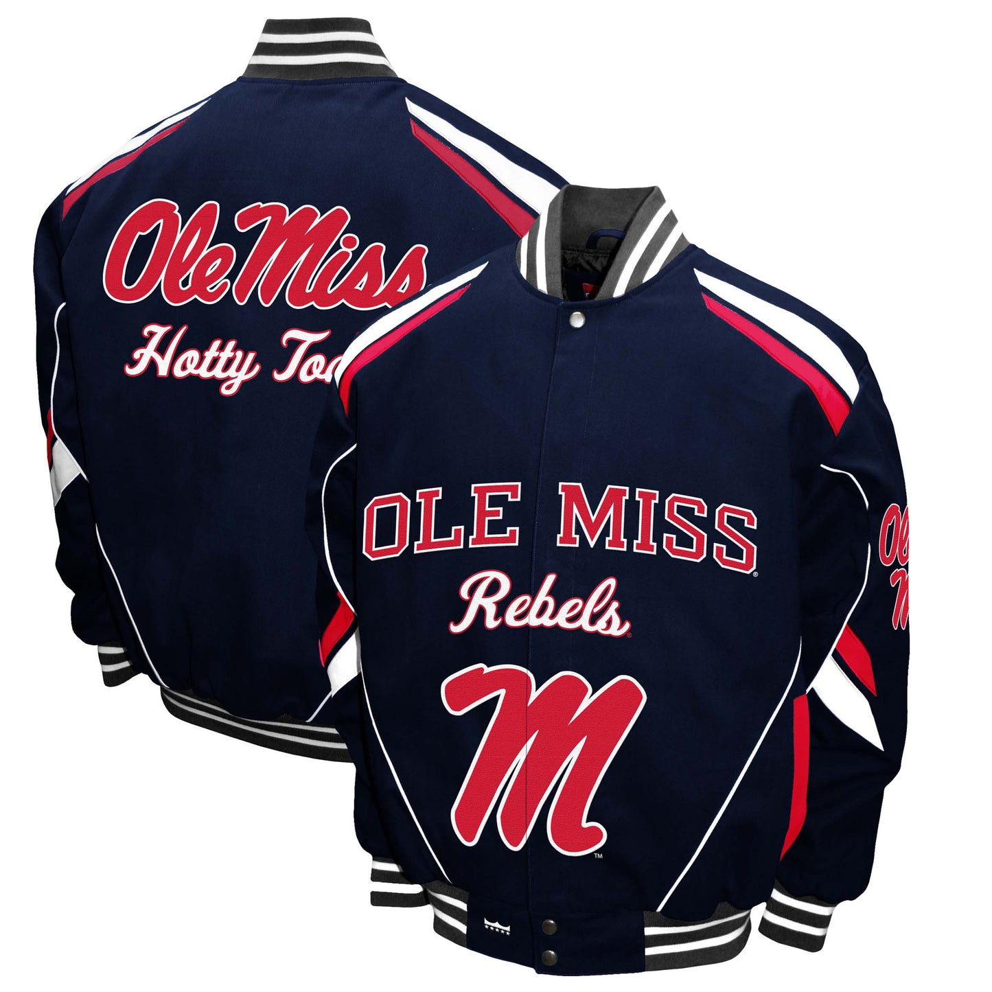 Men's Franchise Club Navy Ole Miss Rebels Stout Twill Full-Snap Jacket