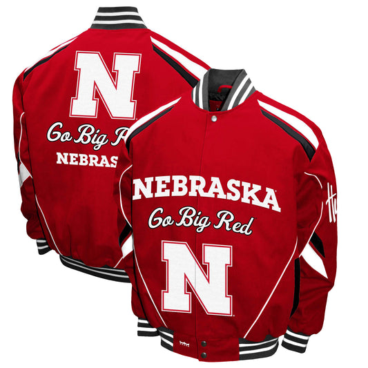 Men's Franchise Club Scarlet Nebraska Huskers Stout Twill Full-Snap Jacket
