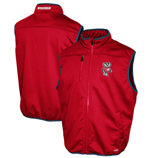 Men's Franchise Club Red Wisconsin Badgers Softshell Full-Zip Vest