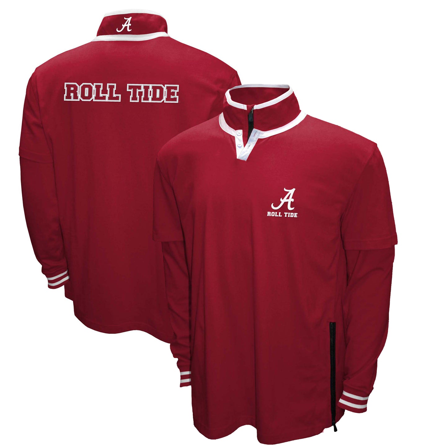 Men's Franchise Club Crimson Alabama Crimson Tide 3-in-1 Double-Down T-Shirt & Quarter-Zip Pullover Set