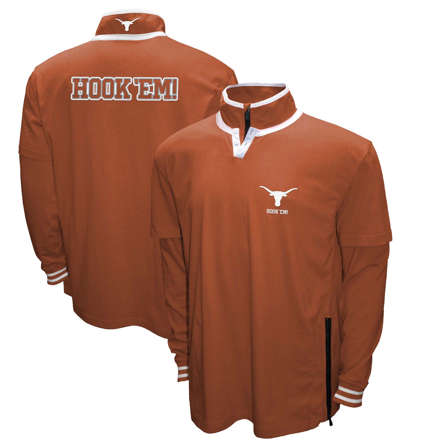 Men's Franchise Club Texas Orange Texas Longhorns 3-in-1 Double-Down T-Shirt & Quarter-Zip Pullover Set