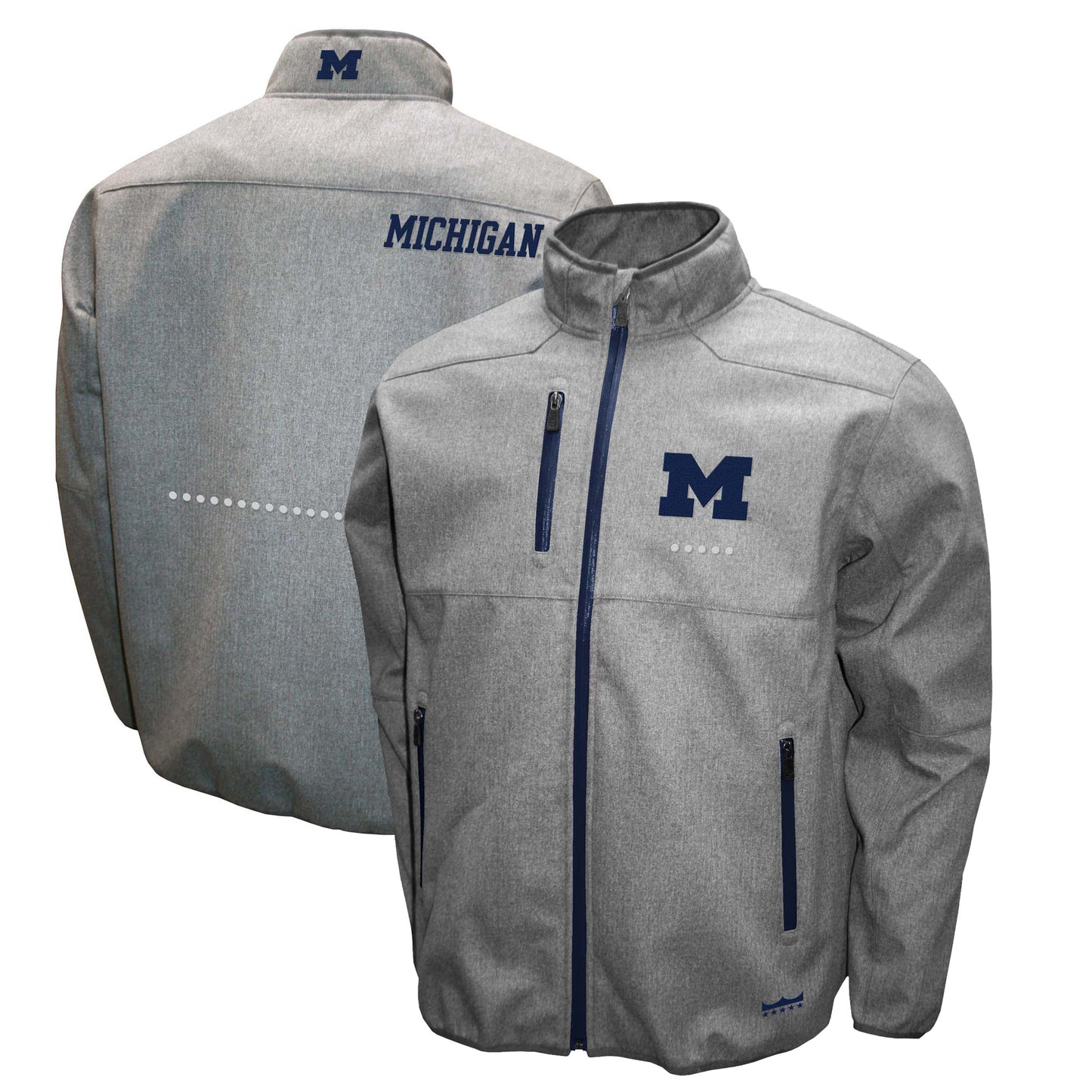 Men's Franchise Club Gray Michigan Wolverines X-Tech Full-Zip Jacket