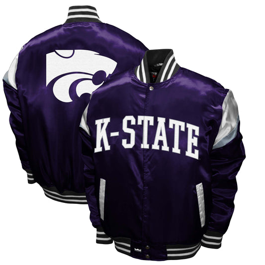 Men's Franchise Club Purple Kansas State Wildcats Power Satin Full-Snap Jacket