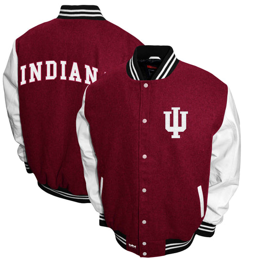 Men's Franchise Club Crimson Indiana Hoosiers Big & Tall Graduate Full-Snap Jacket