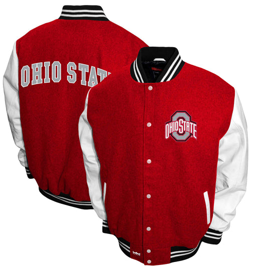 Men's Franchise Club Scarlet Ohio State Buckeyes Big & Tall Graduate Full-Snap Jacket