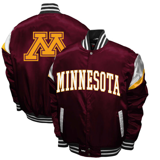 Men's Franchise Club Maroon Minnesota Golden Gophers Power Satin Full-Snap Jacket