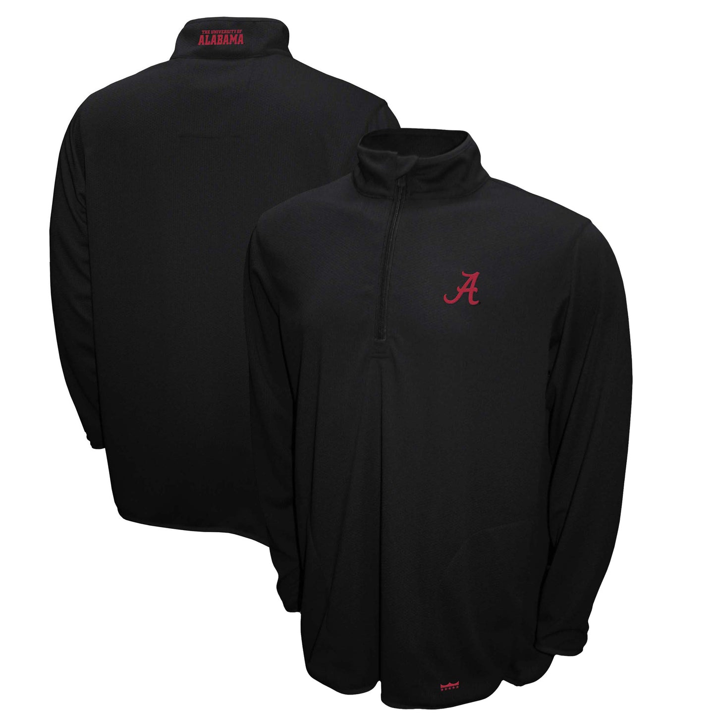 Men's Franchise Club Black Alabama Crimson Tide Breeze Quarter-Zip Pullover