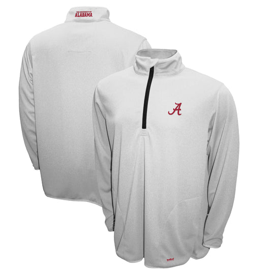 Men's Franchise Club White Alabama Crimson Tide Breeze Quarter-Zip Pullover