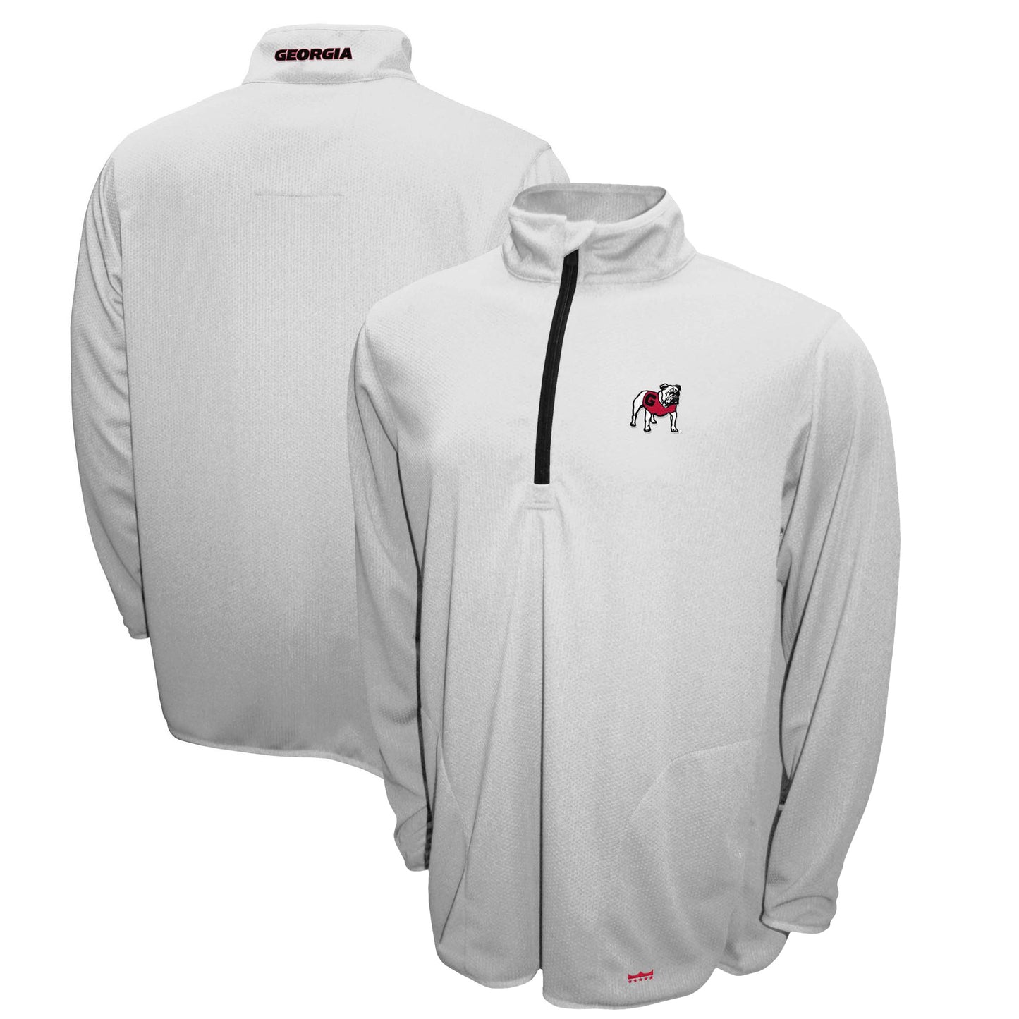 Men's Franchise Club White Georgia Bulldogs Breeze Quarter-Zip Pullover