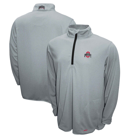 Men's Franchise Club Gray Ohio State Buckeyes Breeze Quarter-Zip Pullover