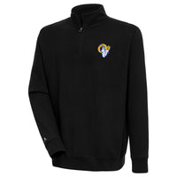 Men's Antigua  Black Los Angeles Rams Victory Quarter-Zip Pullover Top