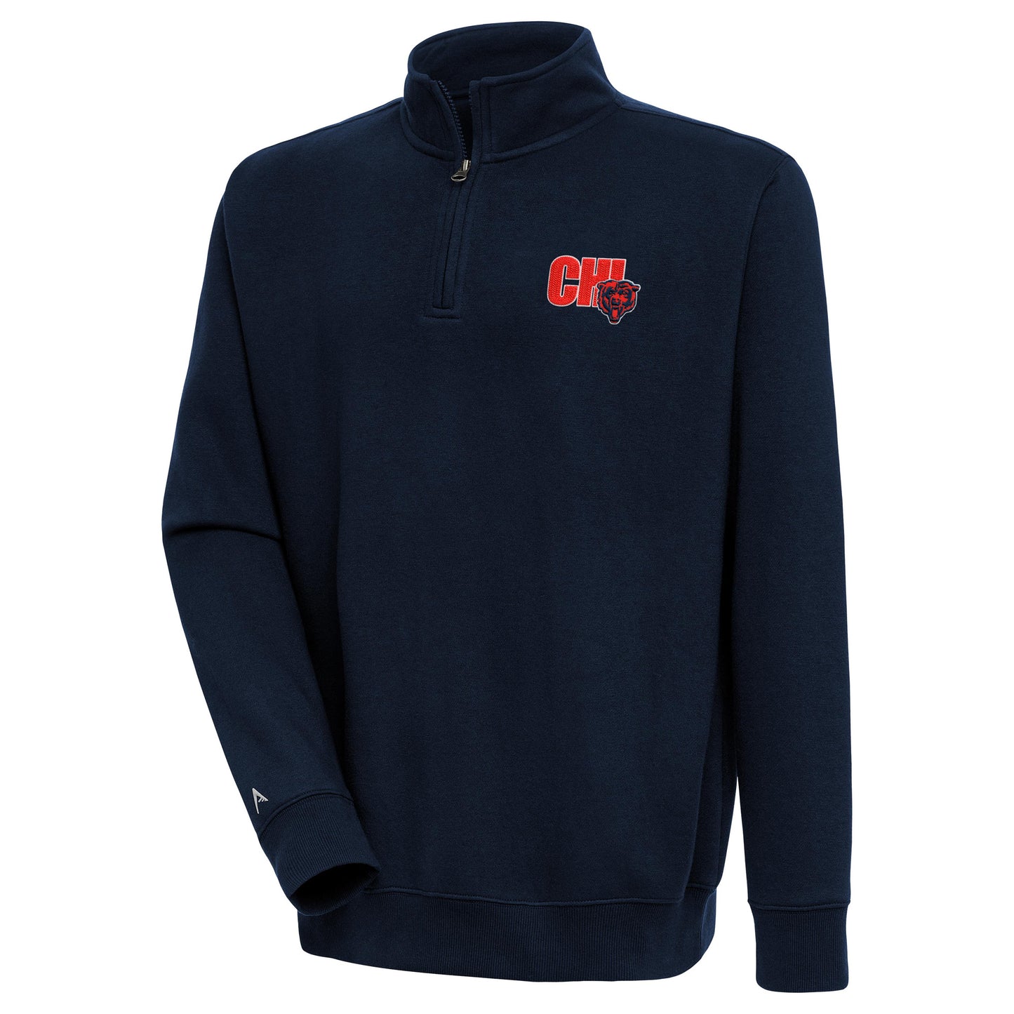 Men's Antigua  Navy Chicago Bears Victory Quarter-Zip Pullover Top