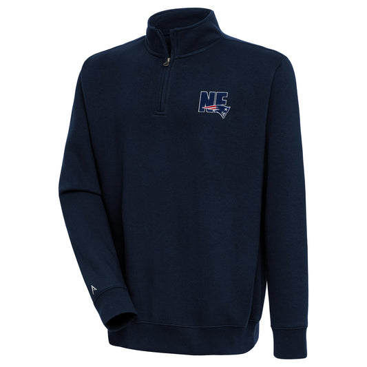 Men's Antigua  Navy New England Patriots Victory Quarter-Zip Pullover Top