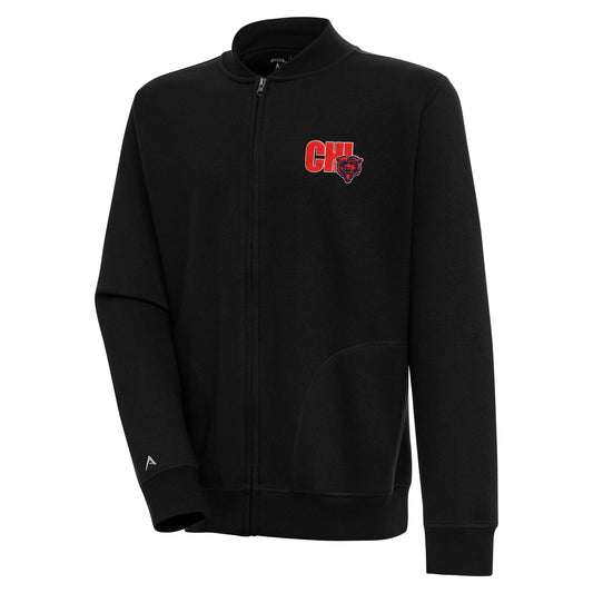 Men's Antigua  Black Chicago Bears Victory Full-Zip Jacket