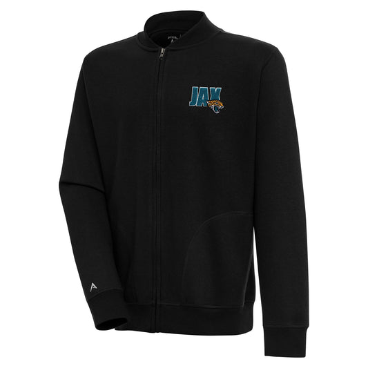 Men's Antigua  Black Jacksonville Jaguars Victory Full-Zip Jacket