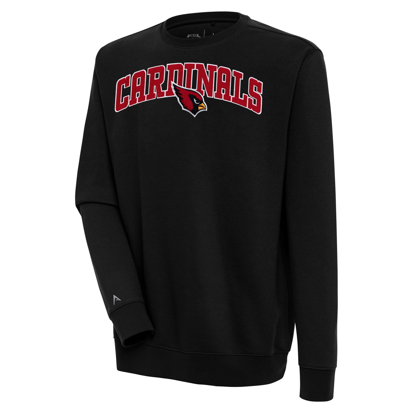 Men's Antigua  Black Arizona Cardinals Victory Chenille Pullover Sweatshirt