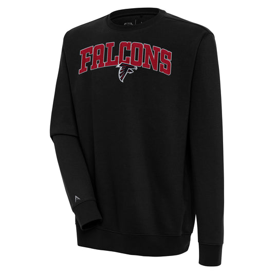 Men's Antigua  Black Atlanta Falcons Victory Chenille Pullover Sweatshirt