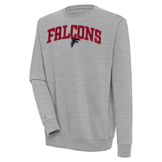 Men's Antigua  Heather Gray Atlanta Falcons Victory Chenille Pullover Sweatshirt