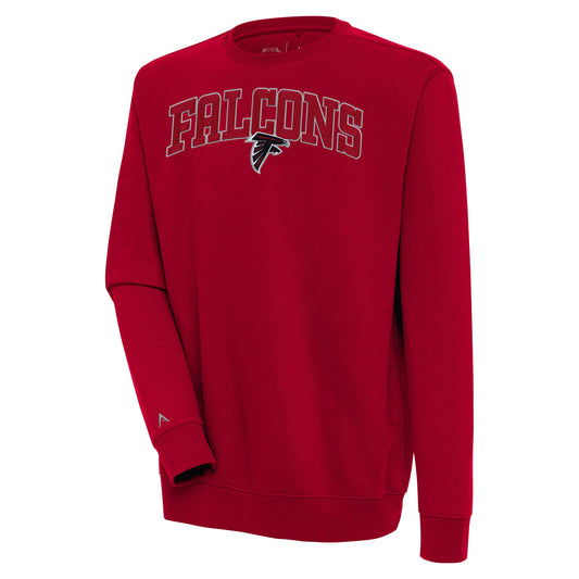 Men's Antigua  Red Atlanta Falcons Victory Chenille Pullover Sweatshirt