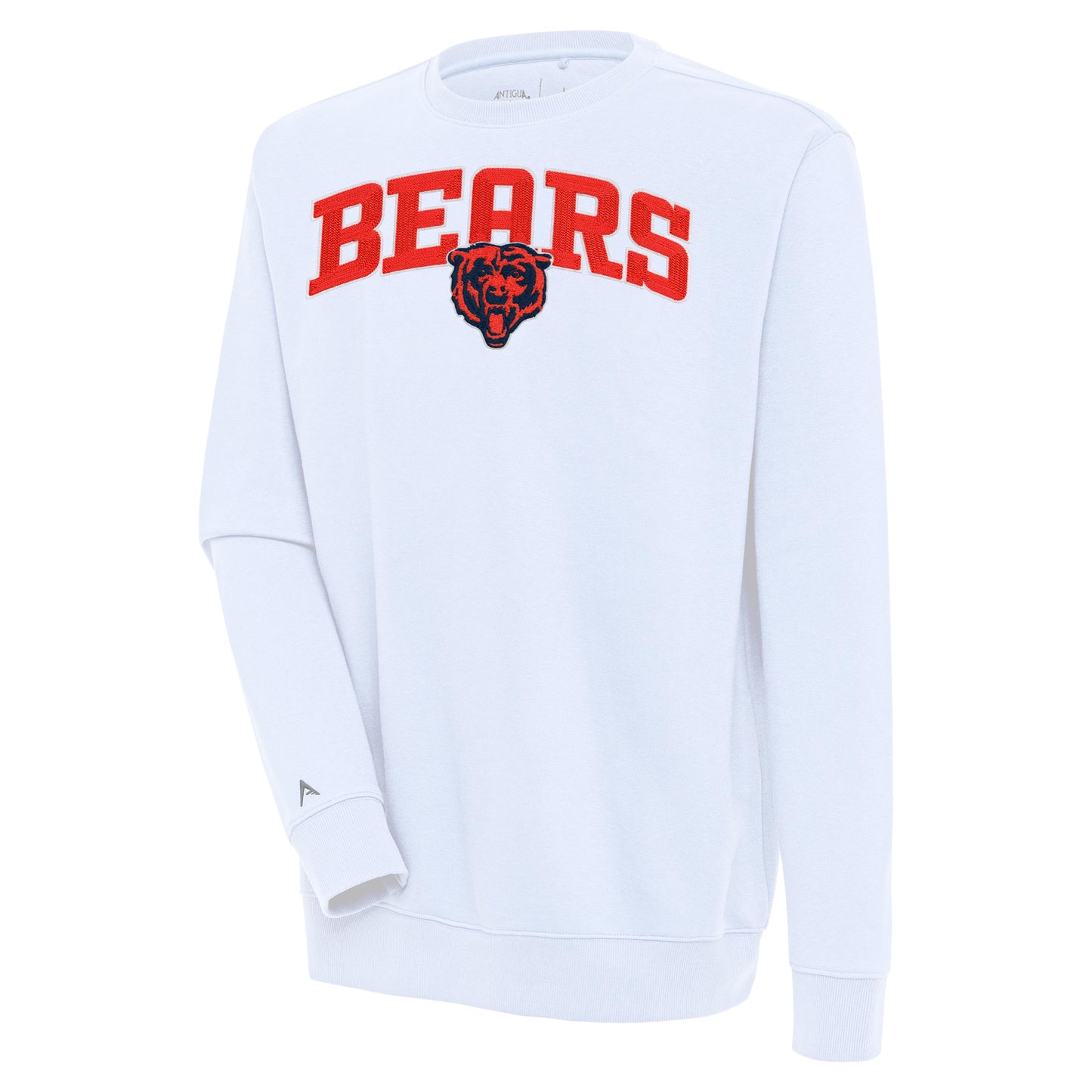 Men's Antigua  White Chicago Bears Victory Chenille Pullover Sweatshirt